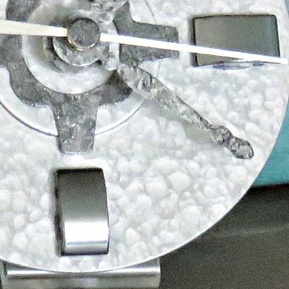 Silver Desk Clock - Silver Hammered Look 3.5"..............425 - Picture 3 of 3